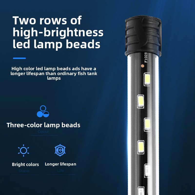Aquarium Plant Grow Light - Aquarium-LED-Licht, wasserdicht, Aquarium-Licht, Pflanzenwachstumslampe, 18–48 cm,