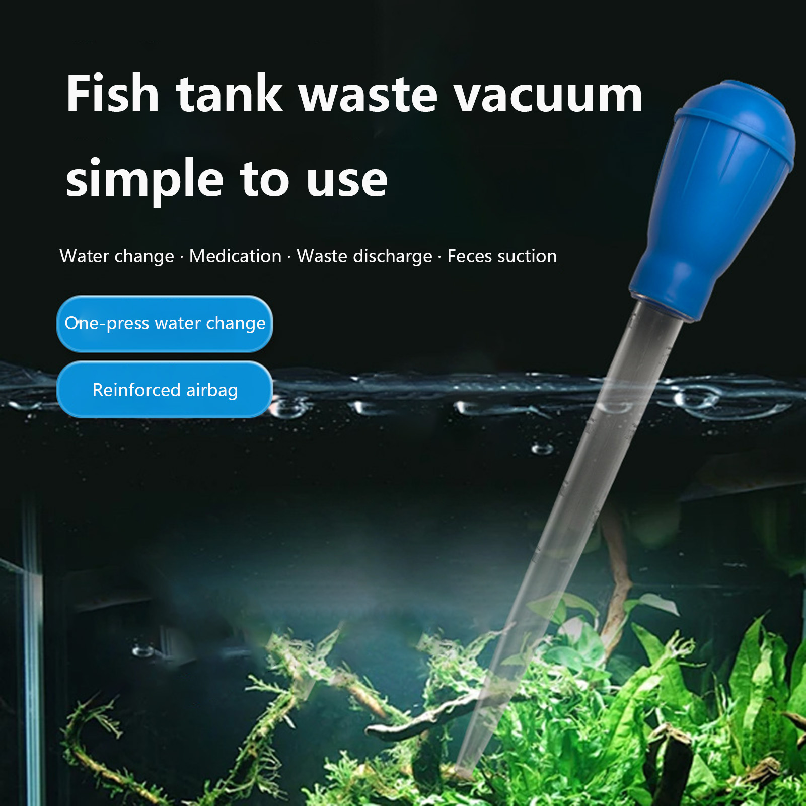 Planted Aquarium Maintenance Kit - Manuelle Aquarium-Reinigungspipette Aquarium-Kiesreinigungsstab Fischbecken-Wasserwechsler Tropfer Abfallentferner