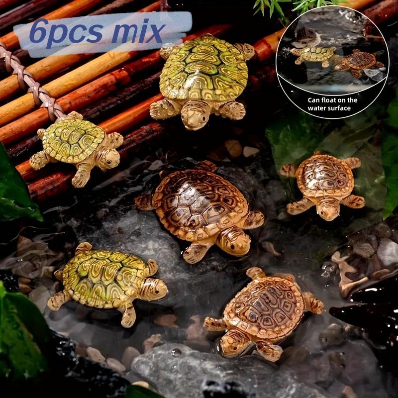 Aquarium Planting Ideas - 6 Mini-Schildkröten-Statuen für Aquarien-Dekoration, Miniatur-Landschaften, Bonsai