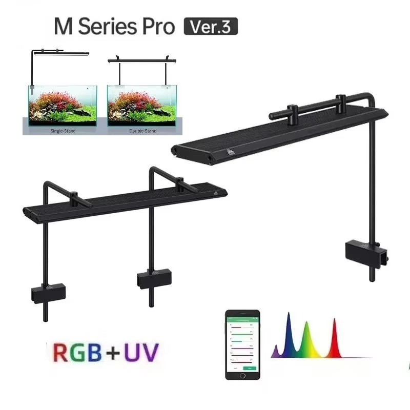 Planted Aquarium Uv Light - M-Serie mit Halterung RGB+UV Süßwasser-Pflanzenwachstumslampe Wasserpflanzenlampe