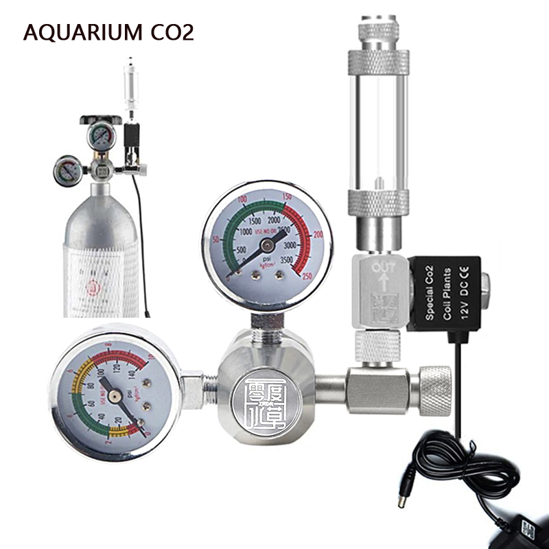 Glass Co2 Drop Checker - AC100-240V Aquarium CO2-Regler Blasenzähler Magnetventil-Set Fischbecken