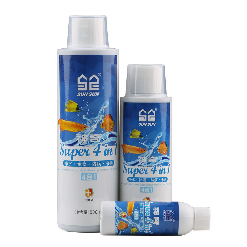 Planted Aquarium Algae Control - Sunsun 4-in-1-Aquarium-Wasserspülung – reinigt/Algenkontrolle/Chlorentferner/PH-Stabilisator – sicher